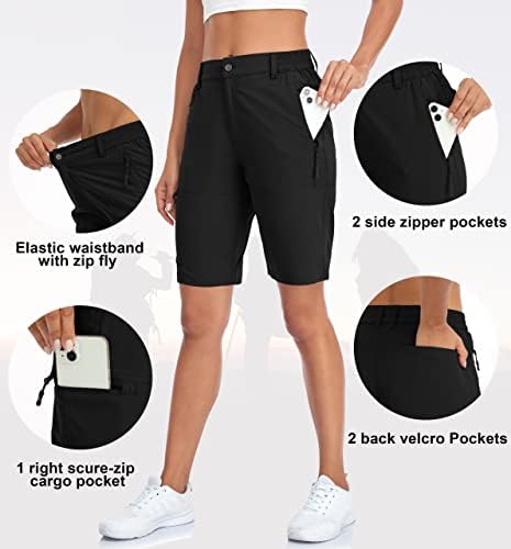 מכנסי טיולים רגליים של Nomolen 10 מכנסיים קצרים לנשים מהירות יבש קלות גולף ארוך מטען מכנסיים מזדמנים עם כיסים לטיולים בחוץ