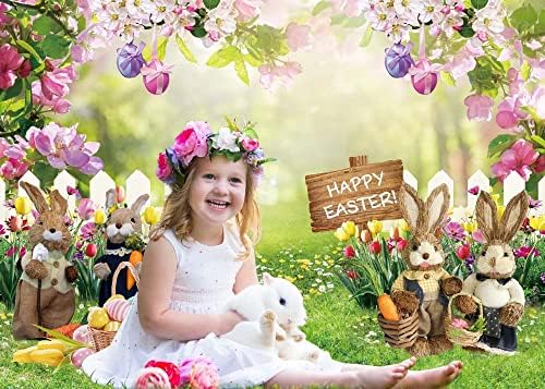 אביב פסחא רקע צילום פסחא צבעוני ביצי גן גדר ירוק דשא באני קישוט ילדים יילוד תינוק מסיבת יום הולדת רקעים