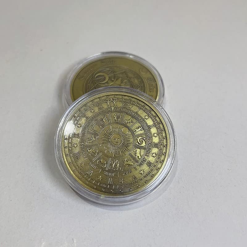 טארוקינג אוסף מטבעות זיכרון ברונזה קונסטלציה גיאומנסי מזל סאן ירח מטבע משאלה בהיר בהתאמה אישית