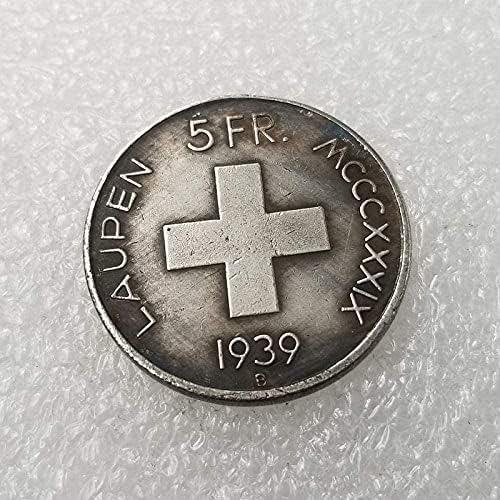 מלאכות עתיקות 1939 שוויץ יכולה להישמע לדולר הדולר מכסף עידן מטבע כסף דולר כסף 1840