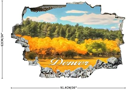 קוקוקן אמריקאי קולורדו מדינת דנוור ציור אמנות דנבר סיטי נוף 3D מדבקות קיר קיר קיר קיר אמנות פוסטר נשלף ויניל מדבקות לחדר שינה לחדר שינה