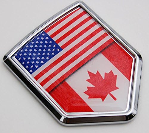 קנדה ארהב מכונית דגל כרום קנדה סמל אמריקאי מדבקת מדבקות תלת מימד