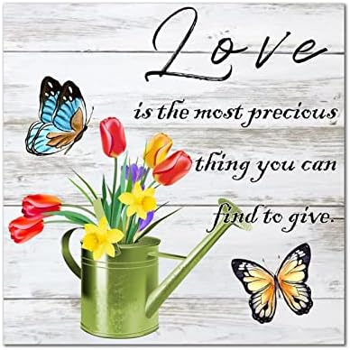 אהבה היא הדבר היקר ביותר שתוכלו למצוא כדי לתת שלט עץ פרפר פרח פרח צבעוני בקטל של פלאק יצירות אמנות בוטניות קלאס קלאס קיר תלייה קישוט לסבא