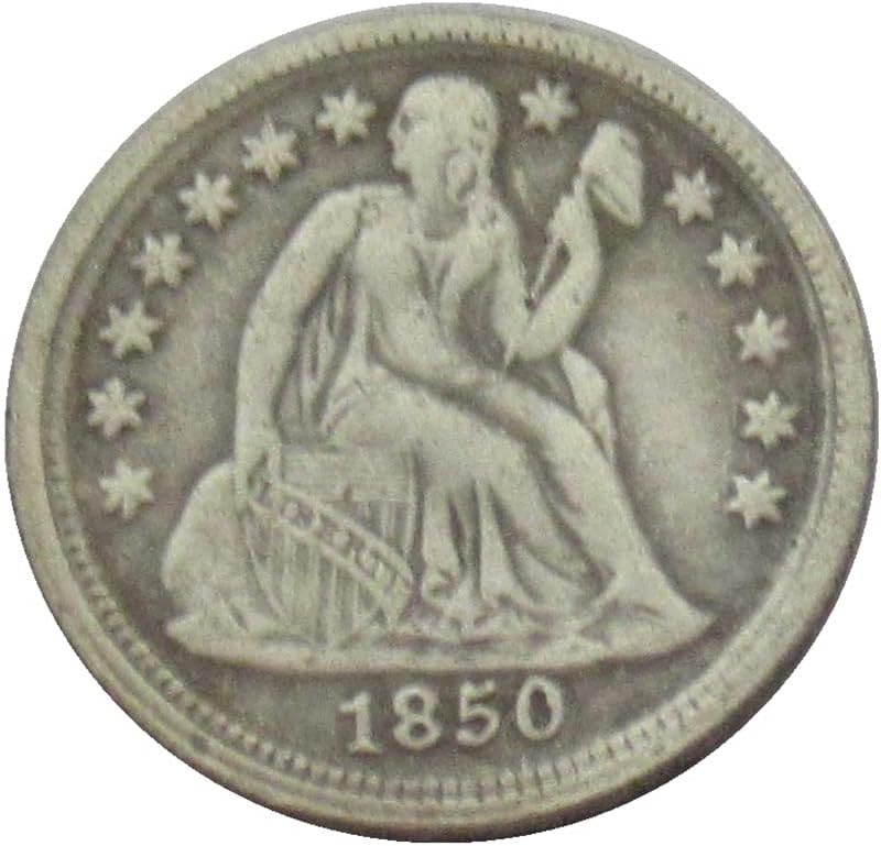 דגל אמריקאי 10 סנט 1850 מטבע זיכרון מצופה מכסף מטבע זיכרון