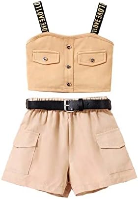 פעוטות לבגדי תינוקות בגדים מכתבים מכנסיים קצרים עם חגורה עם חגורה קיץ חמוד סט קצר מתנה מפוארת