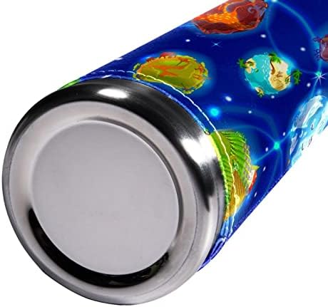 SDFSDFSD 17 גרם ואקום מבודד נירוסטה בקבוק מים ספורט ספורט ספל ספל ספל עור אמיתי עטוף BPA בחינם, דפוס כוכבי לכת מצוירים