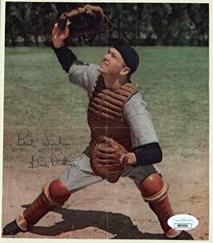 ביל דיקי בייסבול HOF חתום 6.75x7.75 תמונה עם JSA COA - תמונות MLB עם חתימה