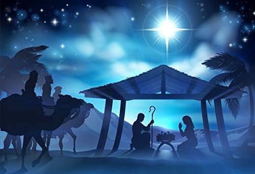 באוצ ' יקו 7 * 5 רגל רקע לישו המשיח נושא צילום רקע לידה של ישו נצנץ כוכבים מדבר קוקוס עץ קדוש אורות דיוקנאות לילדים תינוק תמונה סטודיו