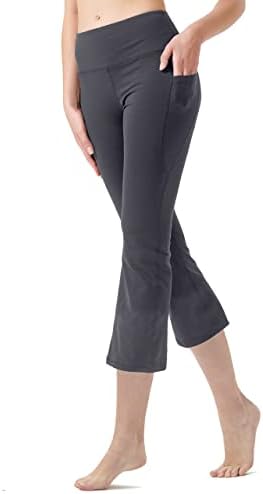 מכנסי קפרי יוגה לנשים זרוני עם כיסים אימון מתלקח חותלות אתחול מכנסי יבול מגדלים
