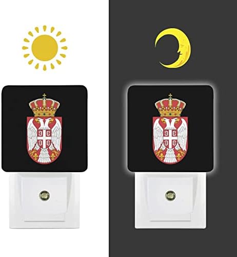דגל של סרביה הוביל לילה אור עם אוטומטי חשכה לשחר חיישן חמוד אנרגיה יעיל מנורת לילה לחדר שינה אמבטיה