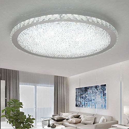 Ladiqi Crystal עגול עגול LED סומק הר תקרת תקרה יוקרה מודרנית קרוב לתקרה אור נברשת מקורה מתקן תאורה לסלון לסלון מסעדת חדר אוכל בחדר שינה