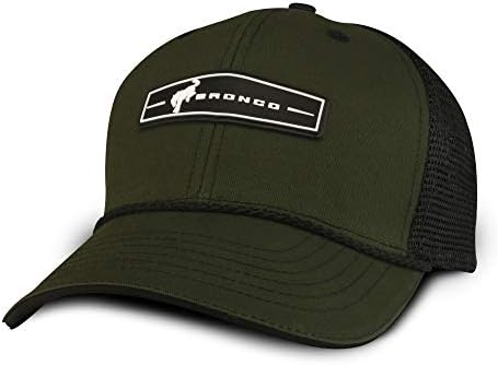 פורד ברונקו בייסבול כובע, רשת חזרה גומי תיקון נהג משאית כובע, כהה זית / שחור