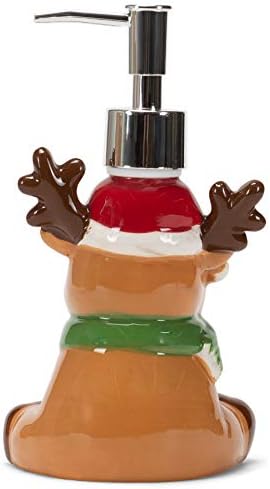 Transpac איילים מצויר חום מבריק 7 x 4 מתקן סבון סבון משטחי החג המולד של קרמיקה
