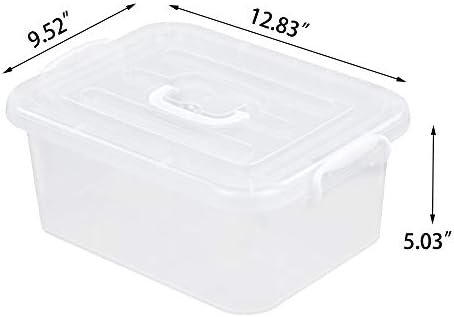 קופסאות אחסון פלסטיק של Sandmovie 8 ליטר עם מכסים וידיות, 2 חבילות