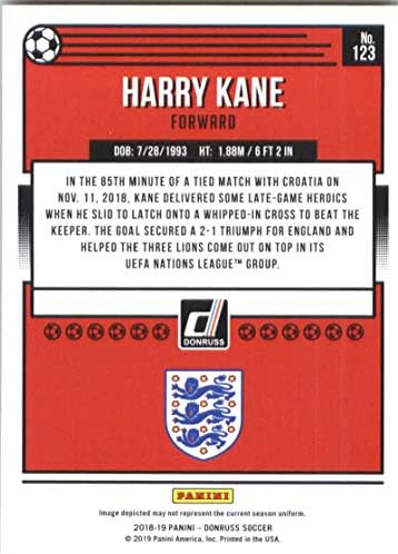 2018-19 כדורגל דונרוס 123 הארי קיין אנגליה רשמי פאניני 2018-2019 כרטיס מסחר של פוטבול