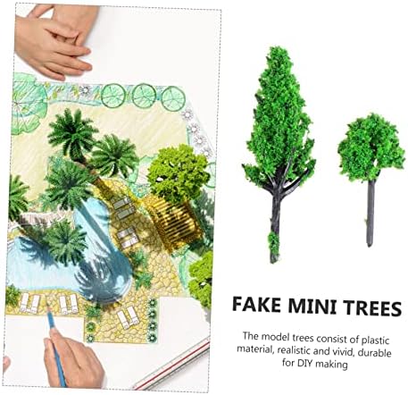 40 יחידות דגם עץ דגם עצי רכבת דגם צמחים בניין דגם נוף מיניאטורי רכבת צעצוע רכבת נוף דגם עץ ירוק מיני עץ מזויף עצי בונסאי פלסטיק חול שולחן