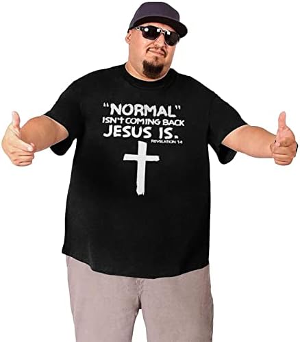 נורמלי לא חוזר אבל ישו הוא התגלות גברים בגודל גדול חולצות טריקו אופנה שרוול קצר חולצות טיף הופ הופ רופף