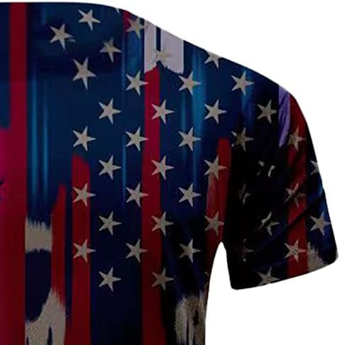 חולצות טריקו מזדמנים של XXBR יום עצמאות חייל שרוול קצר שרוול פטריוטי צמרת טס דגל אמריקאי אימון הדפס