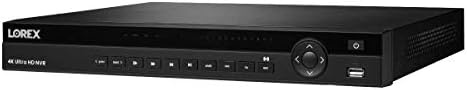 LOREX N881A63B סדרה 16 ​​ערוץ 4K HD 3TB IP Ultra HD מערכת אבטחה מקליט וידאו מקליט עם קישוריות Lorex Cloud, שחור