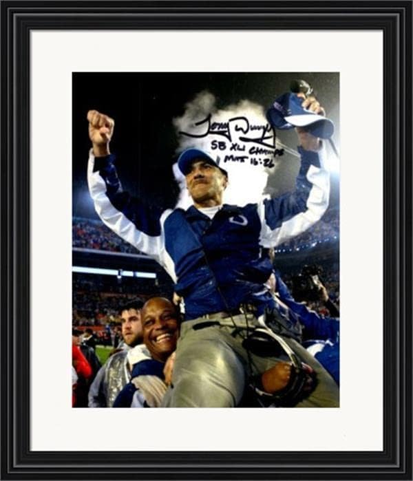 טוני דונגי עם חתימה 8x10 תמונה SC4 SB XLI Champs Matted & Framed - תמונות NFL עם חתימה