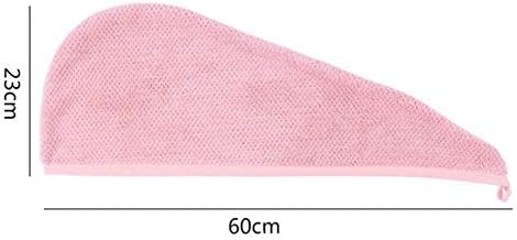 ייבוש מגבות סופג סופג מיקרופייבר פוליאסטר נשי מגבת שיער יבש כובע כובע מקלחת 23x60 סמ לנשים J21113