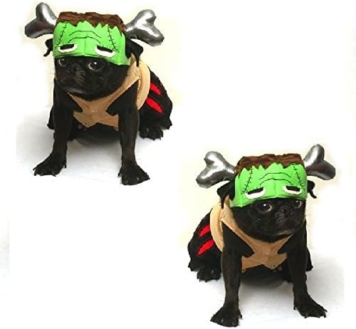 Love Love Barkenstein Dog Prankenstein תלבושות - הלבשת כלבי מפלצת ירוקה של ליל כל הקדושים