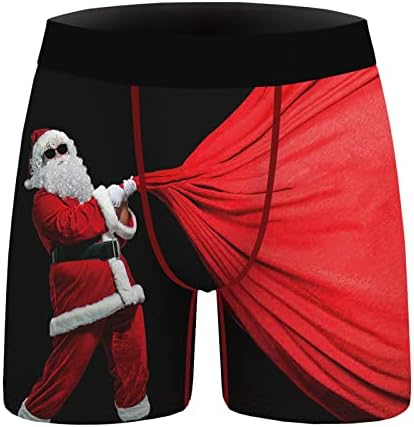 גברים של שטוח דק ארוך לנשימה חג המולד הדפסת תחתוני מכנסיים ספורט אופנתי מזדמן ספורט מתאגרפים תחתוני גברים