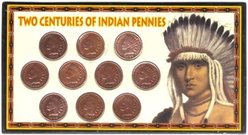 שתי מאות שנים של סנטי ראש הודי / סט מטבעות של Pennies 10