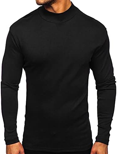 שכבת בסיס גברים חולצות חמות משקל בינוני שרוול ארוך חולצה תרמית חולצה בצבע אחיד טיזים בסיסיים טש חולצות רכות נוחות סוודר