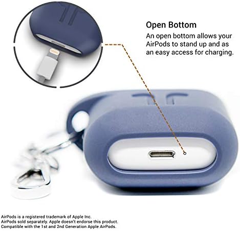 מארז אחסון AirPod של Scoop Scoop עם סיליקון שקוף מגן והגנת השפעה אינדיגו כחול