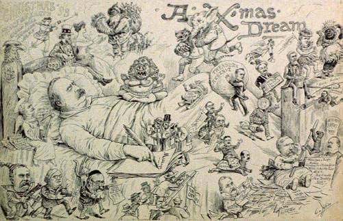 צילום HisthericalFindings: חלום X-Mas, חג המולד, גרובר קליבלנד, הדוד סם, Dreaming, Santa Claus, 1893