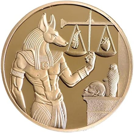 Froiny 1pc מצופה זהב מצופה מצרים מגן מוות אנוביס מטבעות מטבעות מצרי מטבעות מצרי מטבעות אוסף נסיעות מתנה
