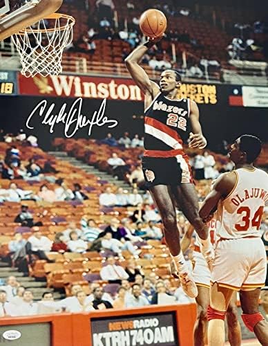 קלייד דרקסלר חתום על חתימה 16x20 צילום JSA Authen Portland Trail Blazers 6 - תמונות NBA עם חתימה