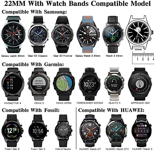 להקות צפייה של Binsiton תואמות את Samsung Galaxy Watch 3 45 ממ/גלקסי שעון 46 ממ/Gear S3 Frontier Classic/Garmin Forerunner 935 945,22