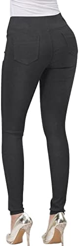 מכנסי ג'ין קצרים של Miashui לנשים נשים מותניים גבוהות ג'ינס קת אופנה הרמת קרסול קדמי מכנסי ג'ינס סופר