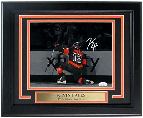 קווין הייס פילדלפיה פליירים חתומים/חתימה 8x10 תמונה ממוסגרת JSA 157182 - תמונות NHL עם חתימה
