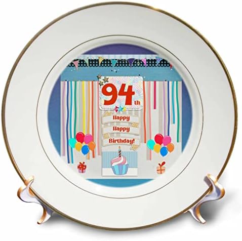 תמונת 3 של תמונת יום הולדת 94, קאפקייקס, נר, בלונים, מתנה, זרמים - צלחות