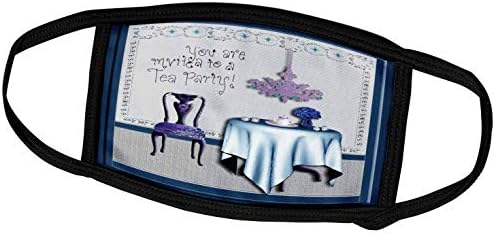 3drose בוורלי טרנר עיצוב הזמנה - הזמנת מסיבת תה חדר מסיבת תה כחול - מסכות פנים