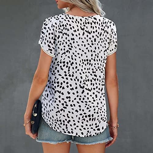 חולצת טופ חולצה לנשים בקיץ סתיו שרוול קצר 2023 בגדים אופנה כותנה כותנה צוואר צוואר גרפי רופף בראנץ 'טופ 69 69