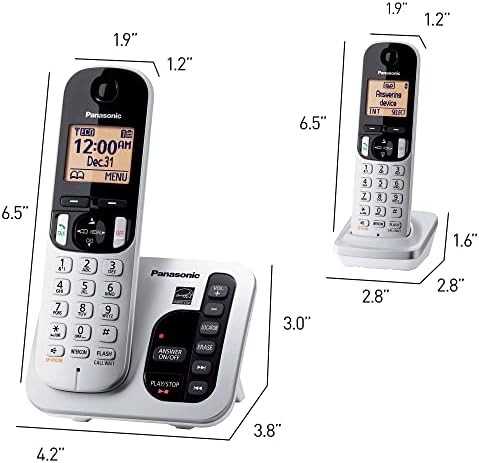פנסוניק דקט 6.0 טלפון אלחוטי הניתן להרחבה עם משיבון ובלוק שיחות ומזהה מתקשר - 2 מכשירים אלחוטיים-222