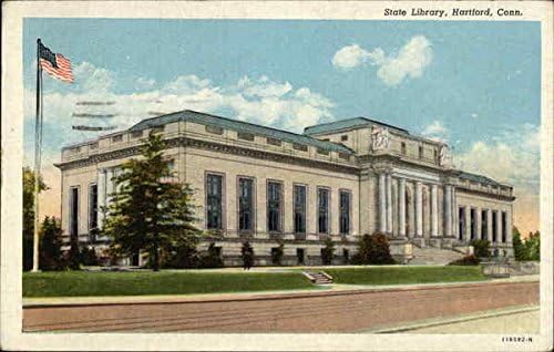 ספריית המדינה הרטפורד, קונטיקט CT גלויה עתיקה מקורית 1948