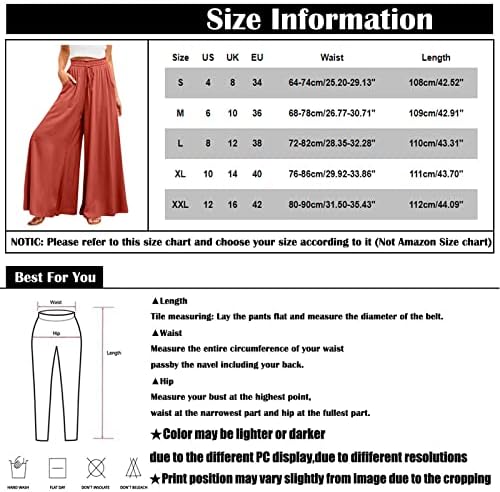 HDZWW פריל קיץ רחב רזה מכנסי טרקלין נשים נושאים מכנסיים נושמים בעלי נושמים ארוכים מכנסיים ארוכות