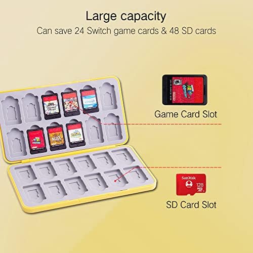 מושלם 24 מתג משחק כרטיס מקרה עבור נינטנדו מתג לייט / אולד, חמוד 24 משחק מחזיק מחסנית מקרה עבור משחק כרטיסי כרטיסי, קאוואי נייד קומפקטי