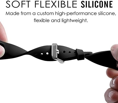 Oenfoto תואם הילוך Fit2 Pro/Fit2 פס, החלפת אביזרי סיליקון רצועת סמסונג הילוך Fit2 Pro SM-R365/Gear Fit2 SM-R360 SmartWatch -black עם כפתור