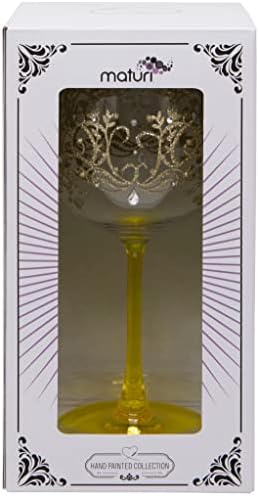 דפוס עדר זהב צבוע ביד זכוכית ג'ין, 625 מל, קופסת מתנה
