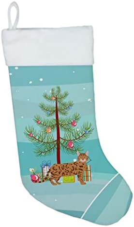אוצרות קרוליין CK4569CS בנגל מס '2 חתול חג מולד חג מולד שמח, אח תלויה גרביים עונת חג המולד עיצוב חג מפלגה קישוטי חג משפחתי,