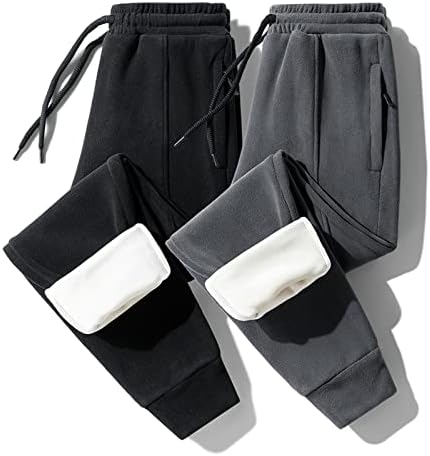 Mens Plus Size Steagpant אופנה בצבע אחיד רירית קשמיר חם מכנסי כותנה מכנסיים מותניים אלסטיים מכנסיים ספורט