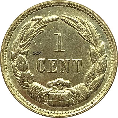 צ'נצ'ן ארצות הברית מדינות הקונפדרציה של אמריקה 1 סנט הסלטין רסטריקה 1861 מטבע מטבע זהב מטבעות מטבעות מטבעות למתנות אוסף קישוטים להעתקה,