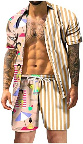 חולצות הוואי אופנה מגברים מגדירים חולצת טווס 2 של שרירים וחליפות קצרות מסיבת דש חליפות הוואי פרחוניות מזדמנים