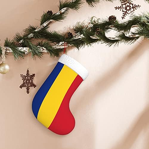 QG ZZX גרבי חג המולד עם דגל שרוול קטיפה סופר -קטיפה סופר רך של גרבי חג המולד של רומניה חג המולד גרבי חג המולד